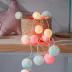 Cotton Ball Garland LED USB & Battery Powered