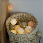 Cotton Ball Garland LED USB & Battery Powered