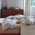 Cotton Bedding Set Breathable Fine Polka Dot Easy Care