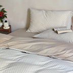 Cotton Bedding Set Breathable Fine Polka Dot Easy Care