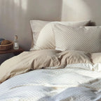 Cotton Bedding Set Breathable Fine Polka Dot Easy Care