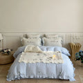 Cotton Bedding Set Country House Ruffle & Floral Embroidery