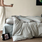 Cotton Bedding Set Fine Relief Texture Satin-Matte & Breathable