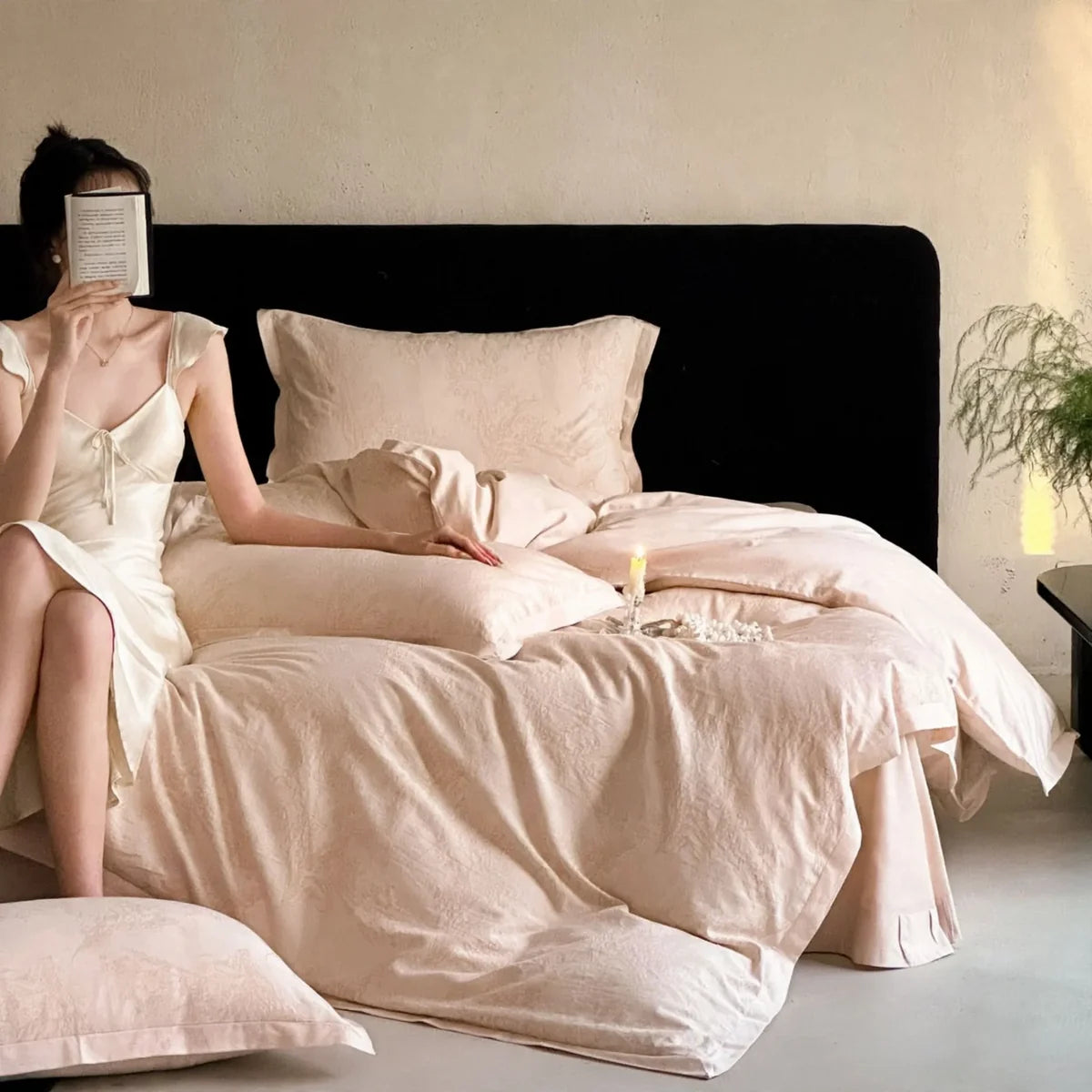 Cotton Bedding Set Jacquard Weave Year-Round Comfort