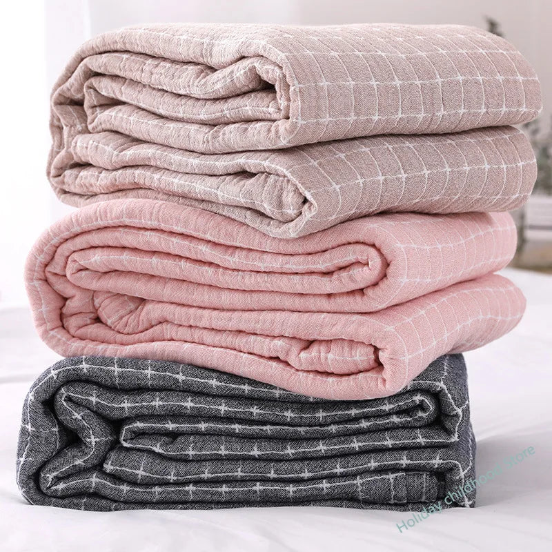 Cotton Blanket Breathable Mesh Lightweight Machine Washable