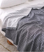 Cotton Blanket Breathable Mesh Lightweight Machine Washable