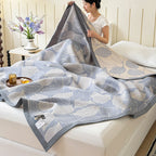 Cotton Blanket Triple-Layer Gauze Mulberry Leaf Pattern