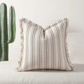 Cotton-Blend Textured Stripe Cushion Cover (18 x 18 in)