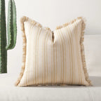 Cotton-Blend Textured Stripe Cushion Cover (18 x 18 in)