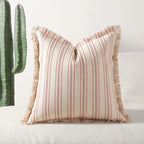 Cotton-Blend Textured Stripe Cushion Cover (18 x 18 in)