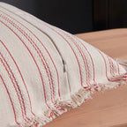 Cotton-Blend Textured Stripe Cushion Cover (18 x 18 in)