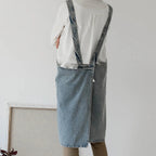 Cotton Denim Deep-Pocket Apron (Machine Washable)