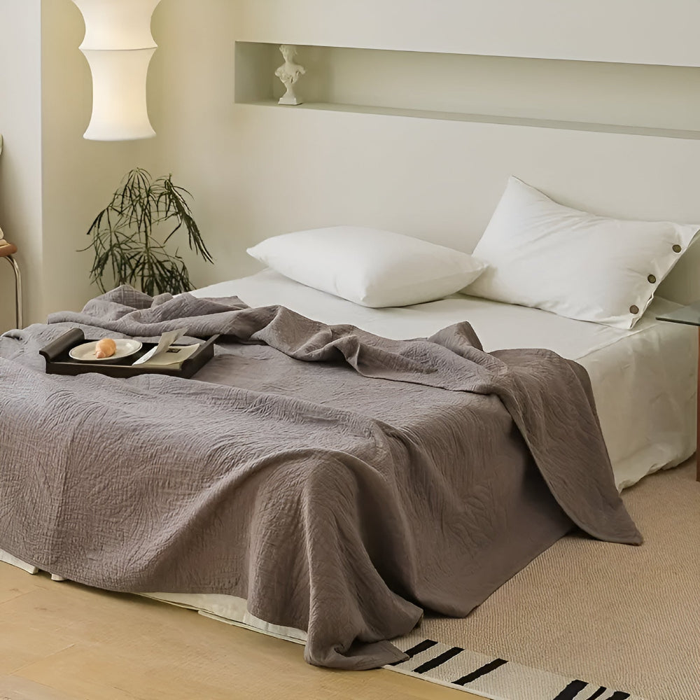 Cotton Throw Blanket Antibacterial & Breathable Year-Round