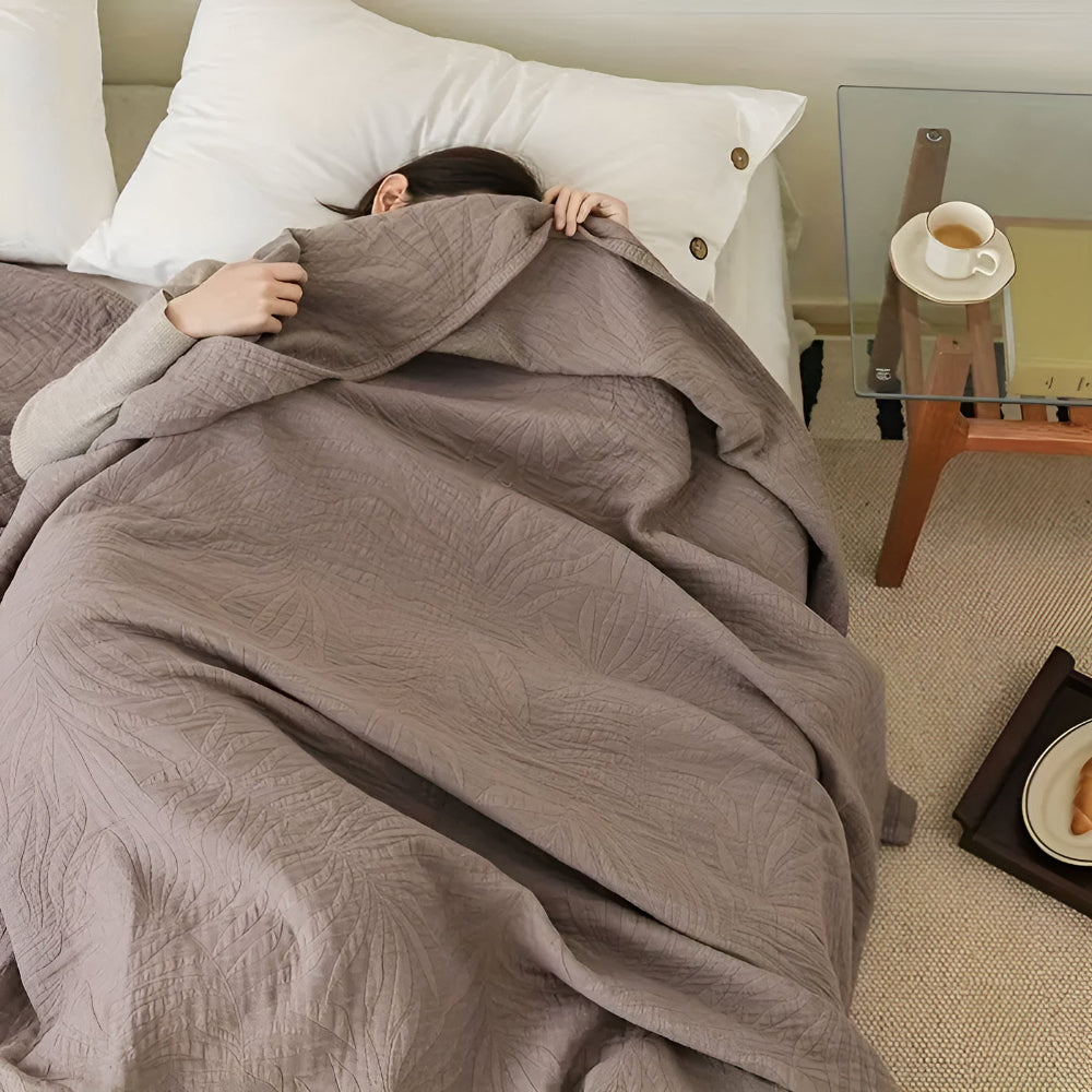 Cotton Throw Blanket Antibacterial & Breathable Year-Round