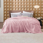 Cotton Throw Blanket Long-Staple Waffle Weave Machine Washable