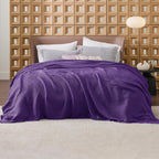 Cotton Throw Blanket Long-Staple Waffle Weave Machine Washable