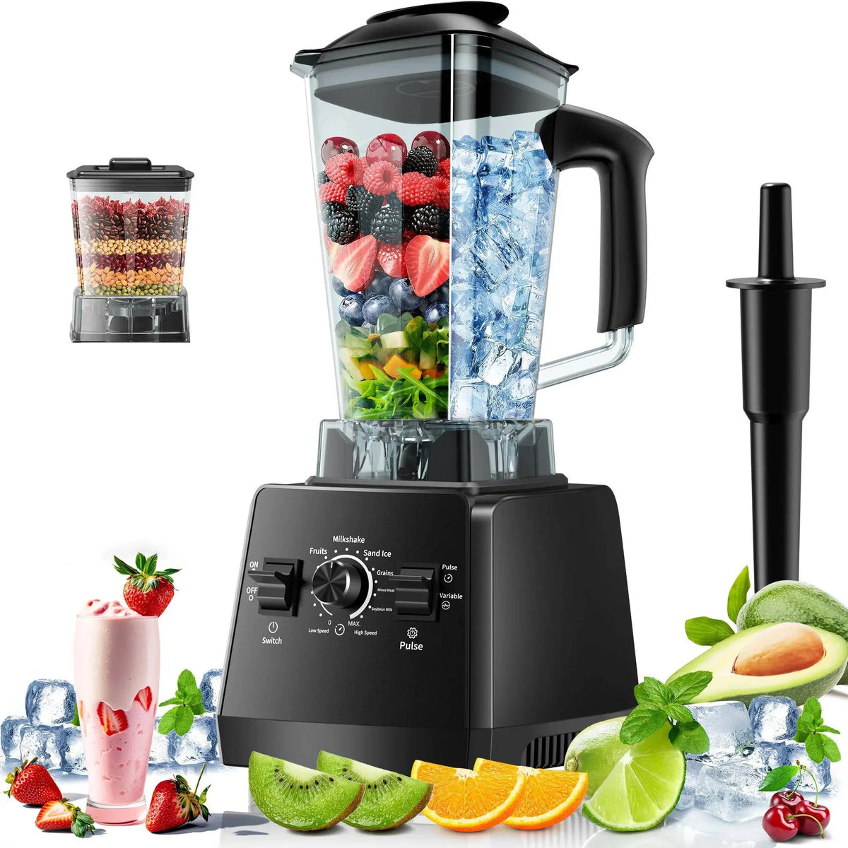 Countertop Blender & Grinder 2400W Copper Motor 68 Ounce