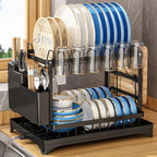 Countertop Dish Rack Stainless Steel Space-Saving Plate & Cutlery Organizer