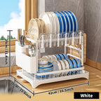 Countertop Dish Rack Stainless Steel Space-Saving Plate & Cutlery Organizer