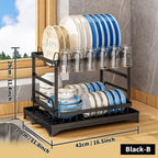 Countertop Dish Rack Stainless Steel Space-Saving Plate & Cutlery Organizer