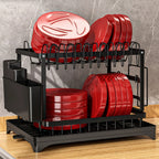 Countertop Dish Rack Stainless Steel Space-Saving Plate & Cutlery Organizer
