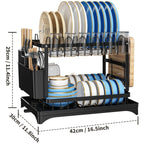 Countertop Dish Rack Stainless Steel Space-Saving Plate & Cutlery Organizer