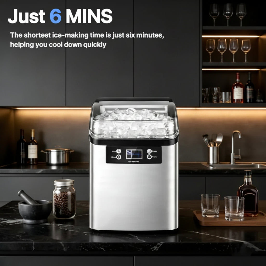 Countertop Ice Maker Automatic Fast Ice Production Compact