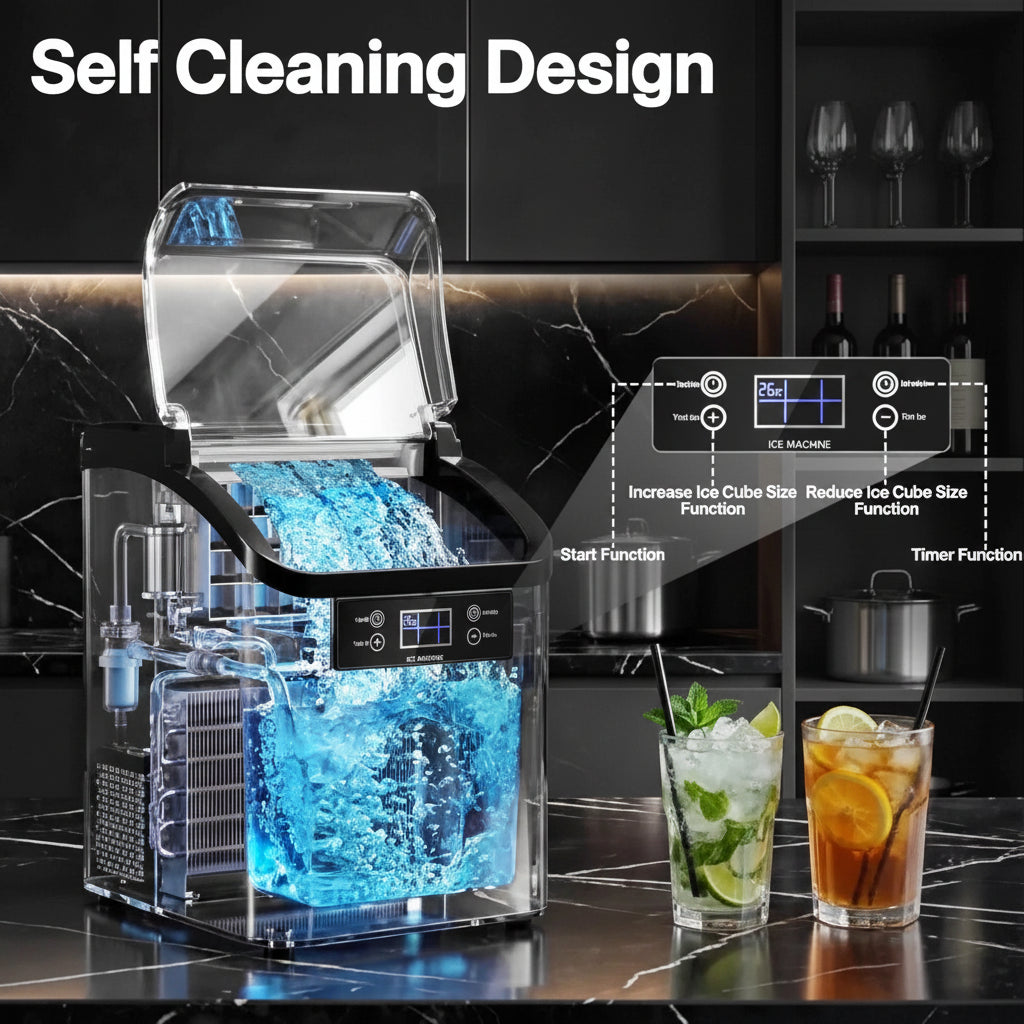 Countertop Ice Maker Automatic Fast Ice Production Compact