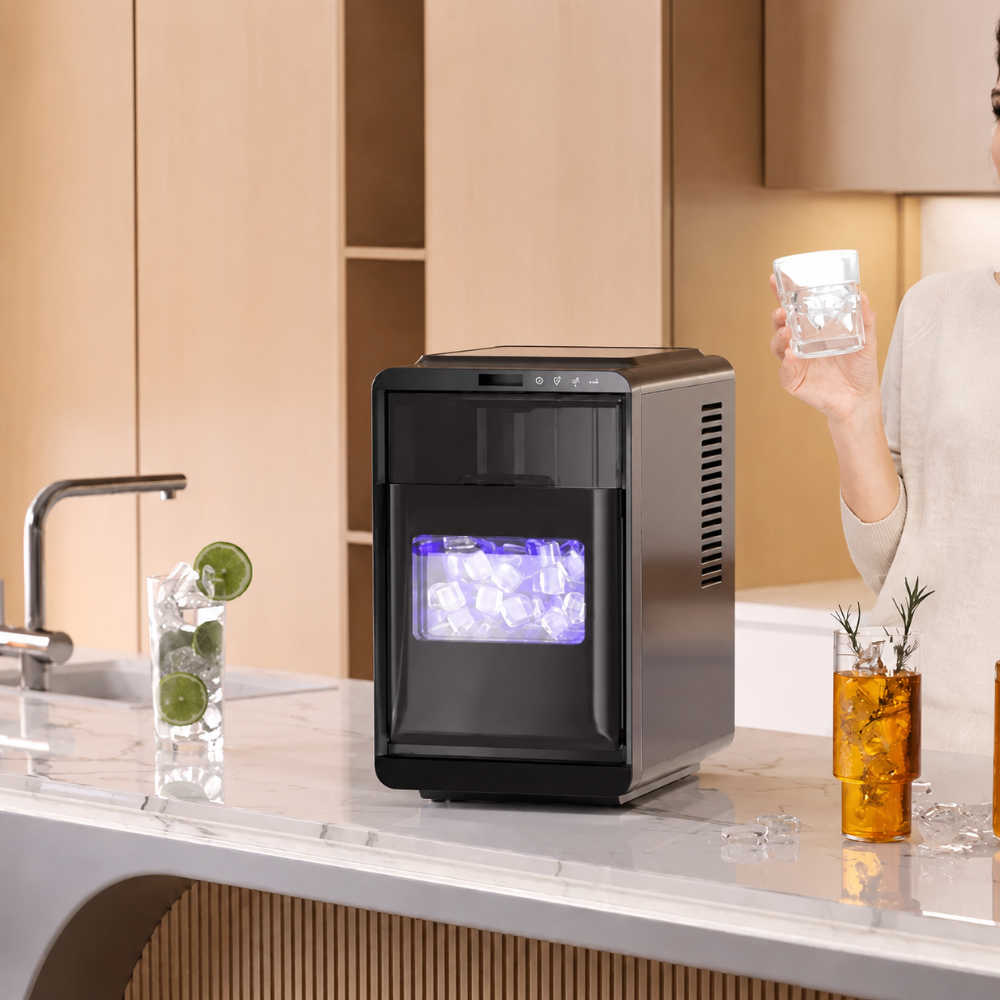 Countertop Ice Maker Compact 26.5 lb Per Day Half-Moon