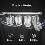Countertop Ice Maker Nugget Ice Compact Self-Cleaning