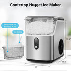 Countertop Nugget Ice Maker Soft Chewable Ice Self-Cleaning Compact