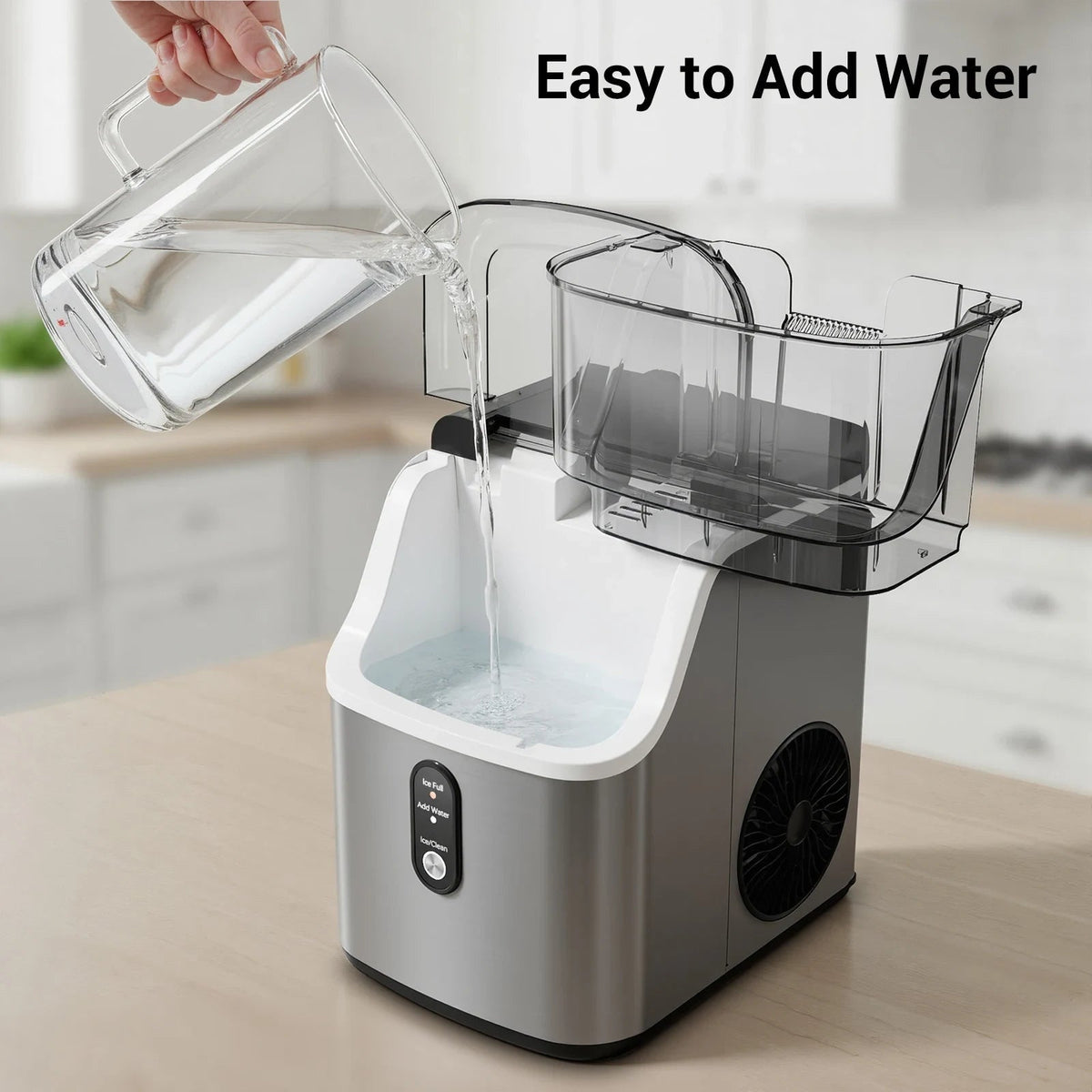 Countertop Nugget Ice Maker Soft Chewable Ice Self-Cleaning Compact