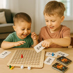 Counting Board Solid Wood & Number Chips