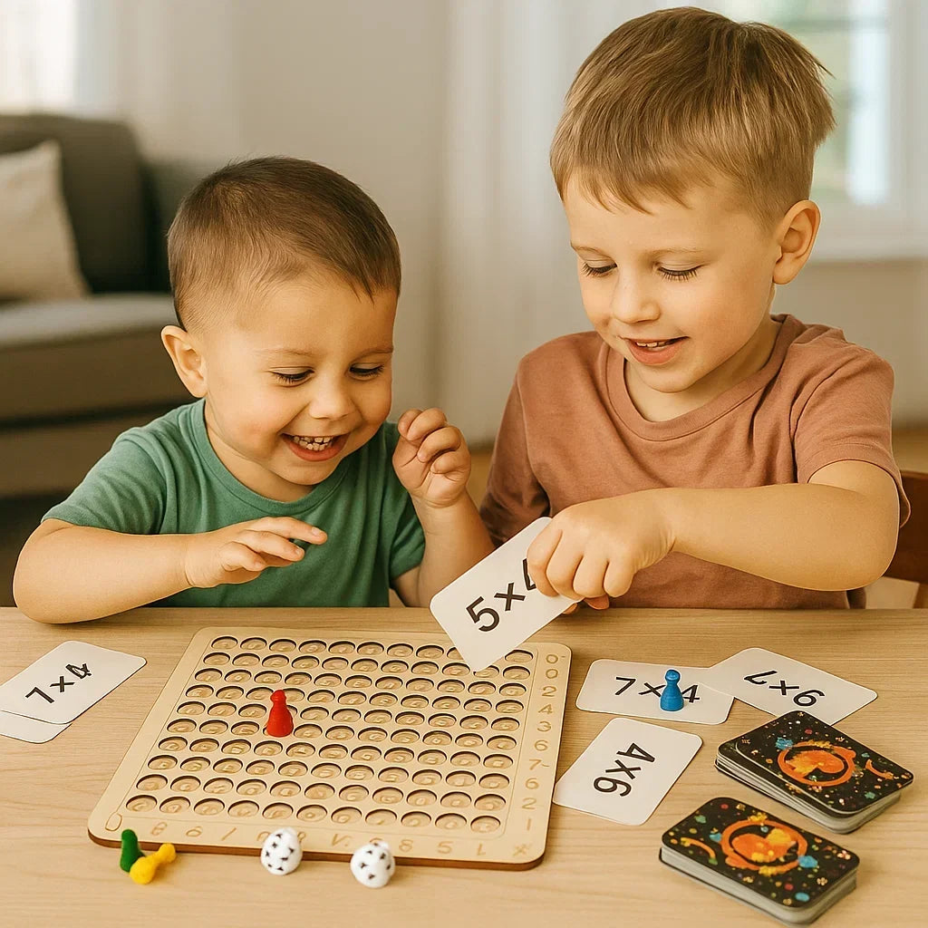 Counting Board Solid Wood & Number Chips