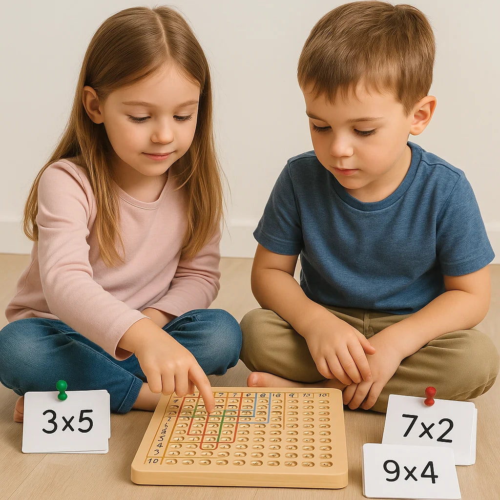 Counting Board Solid Wood & Number Chips