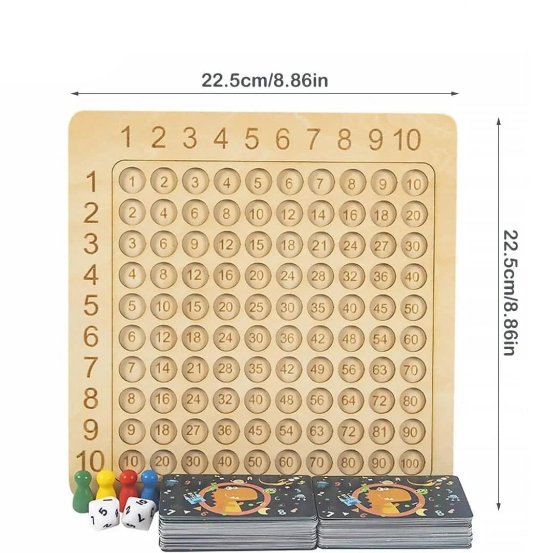 Counting Board Solid Wood & Number Chips