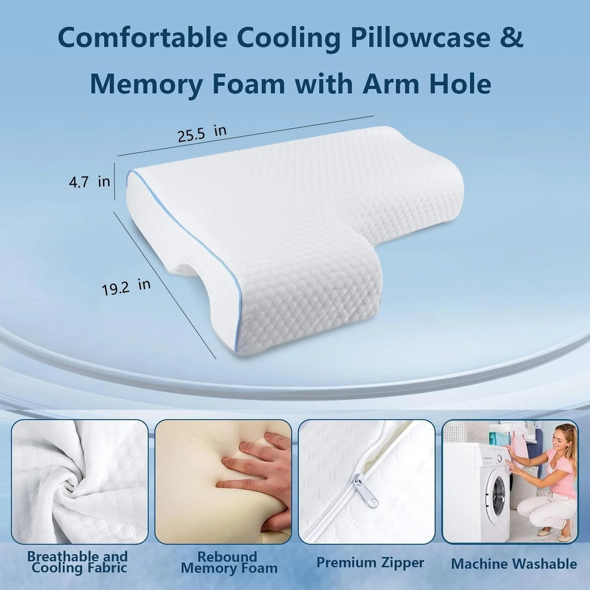 Couple Pillow L-Shaped Arm Tunnel Slow Rebound Memory Foam