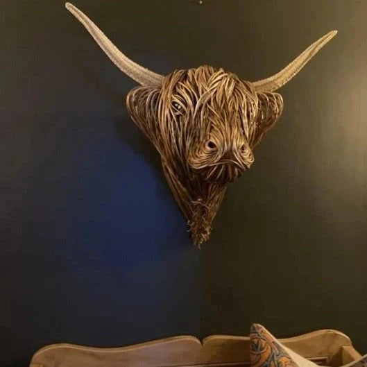 Cow Wall Sculpture Hand-Finished Wall Mount Ready