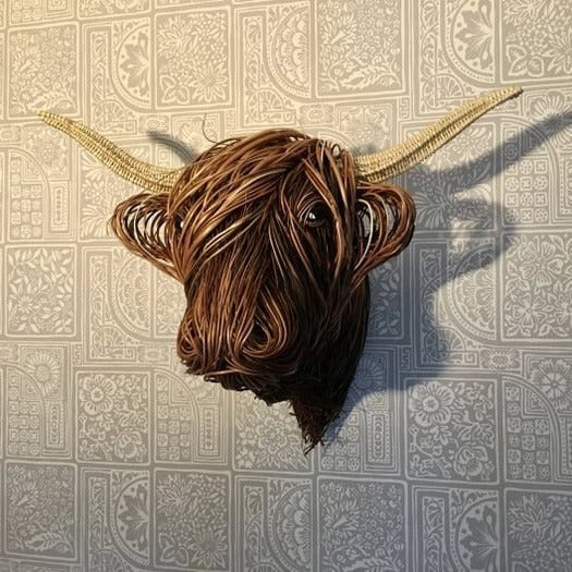 Cow Wall Sculpture Hand-Finished Wall Mount Ready