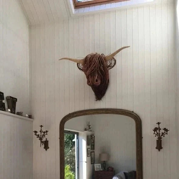 Cow Wall Sculpture Hand-Finished Wall Mount Ready