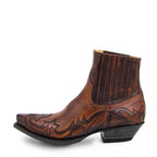 Cowboy Boots Embroidered Leather Rubber Sole