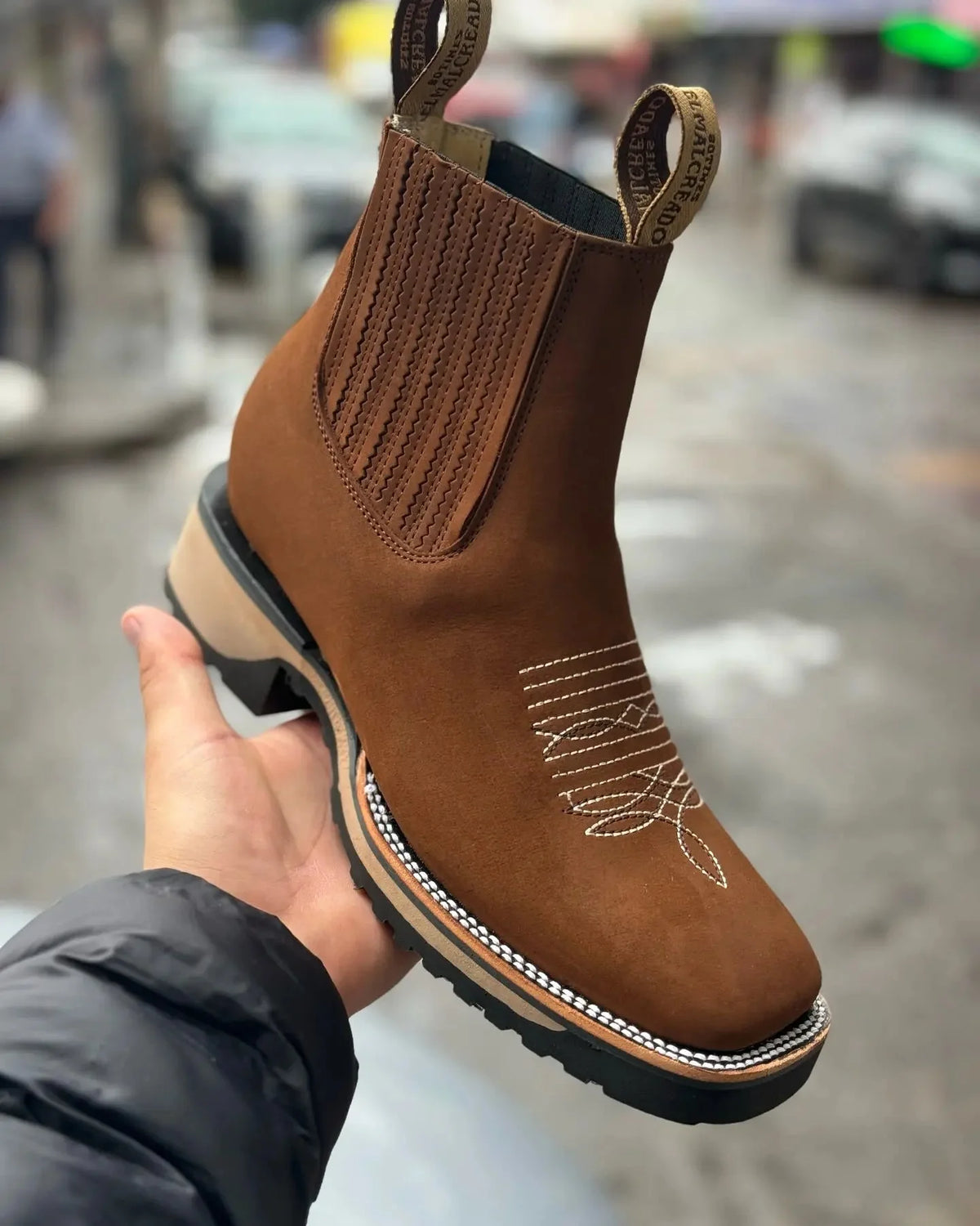 Cowboy Boots Leather Ergonomic Fit Durable Sole