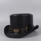 Cowboy Hat High Crown Curved Brim Metal Accent Band