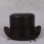 Cowboy Hat High Crown Curved Brim Metal Accent Band