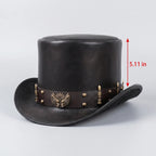 Cowboy Hat High Crown Curved Brim Metal Accent Band