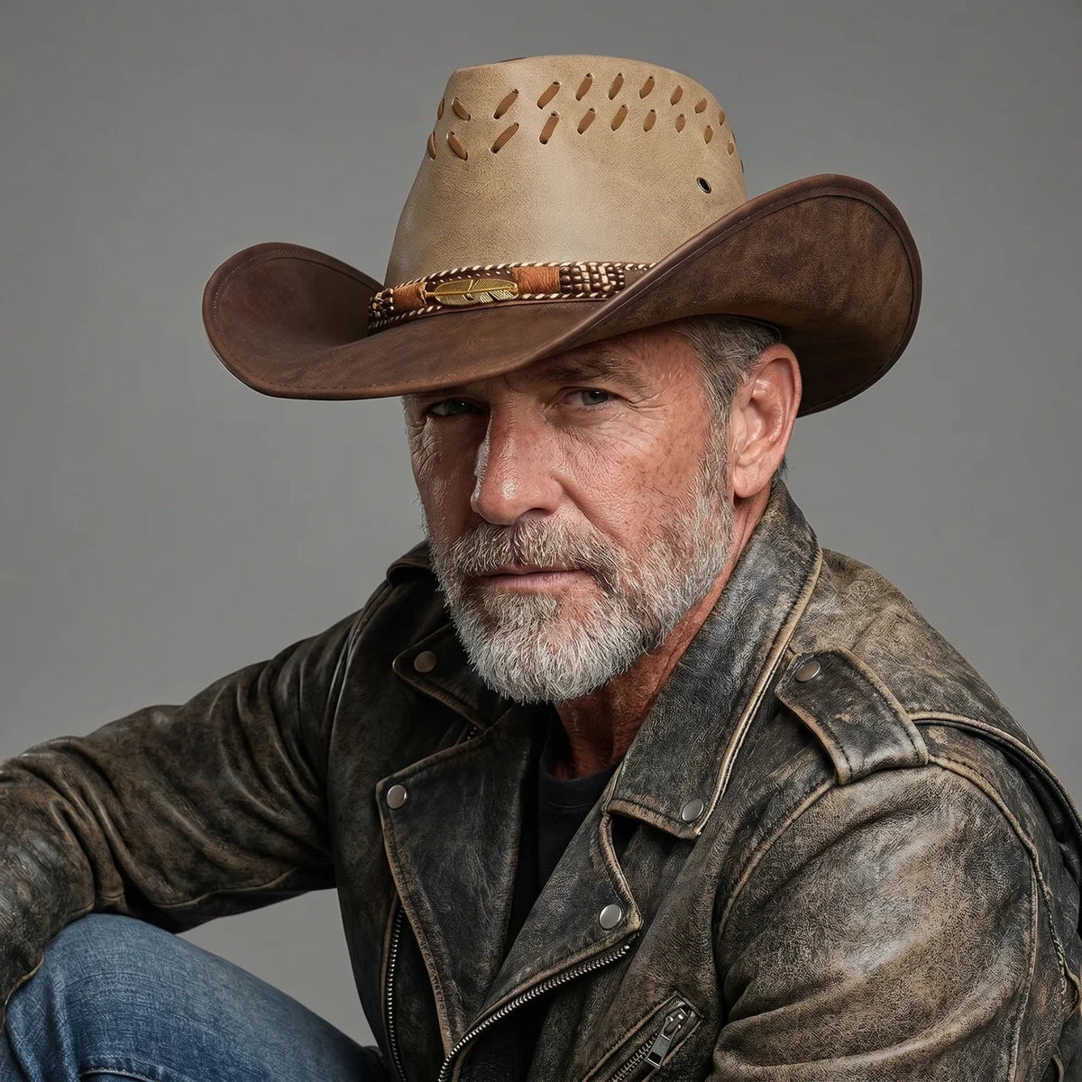 Cowboy Hat Ventilated Crown & Adjustable Chin Cord