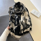 Cozy Soft Microfiber Cat Print Scarf (Machine Washable)