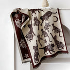 Cozy Soft Microfiber Cat Print Scarf (Machine Washable)