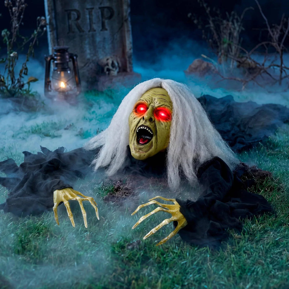 Crawling Zombie Prop Motion-Activated Eyes & Sounds