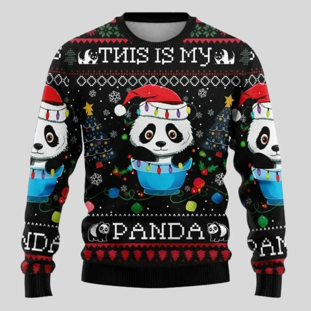 Crew Neck Sweater Festive Graphic Relaxed Fit Machine Washable